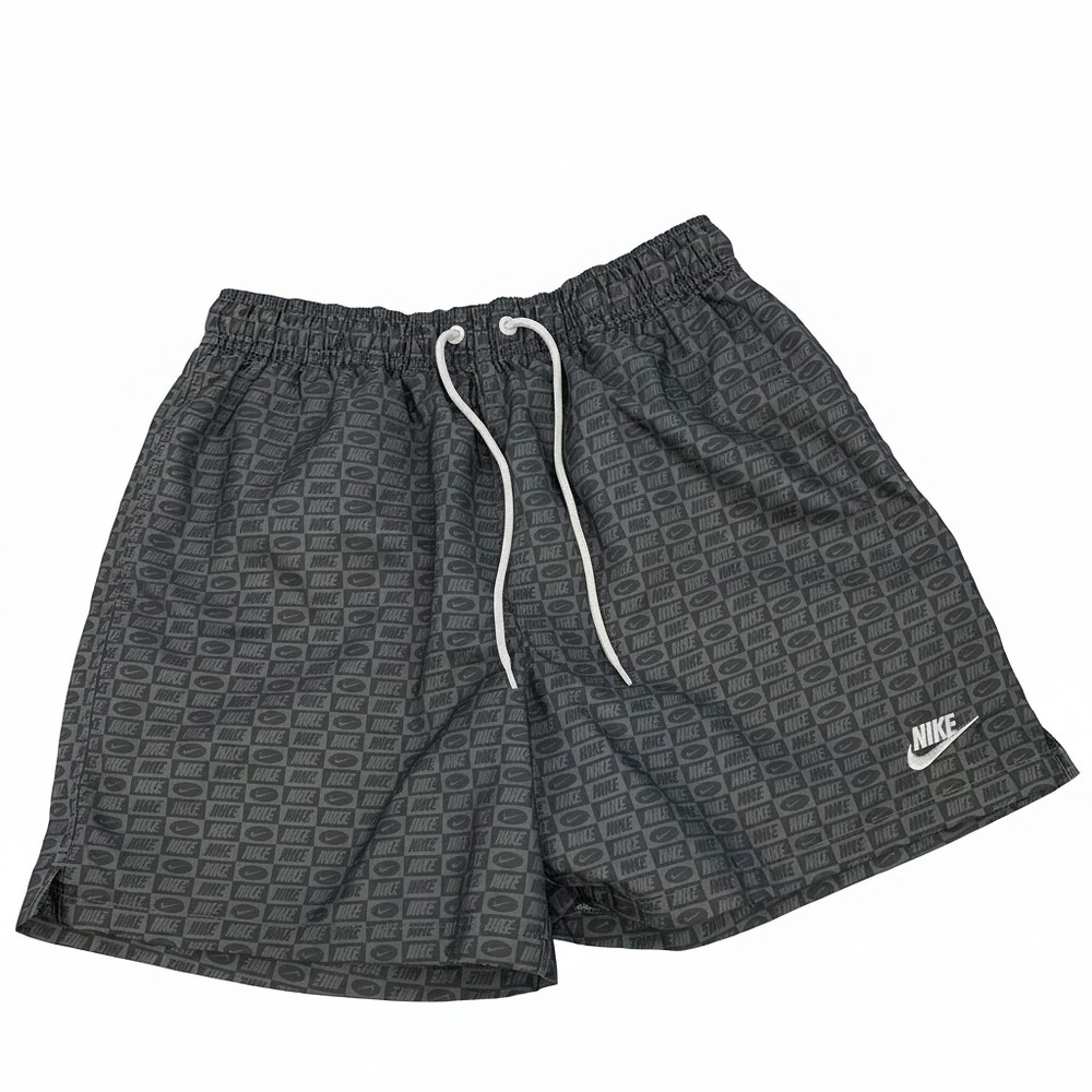 Nike Gray Logo Print Athletic Shorts | Men’s Size S
